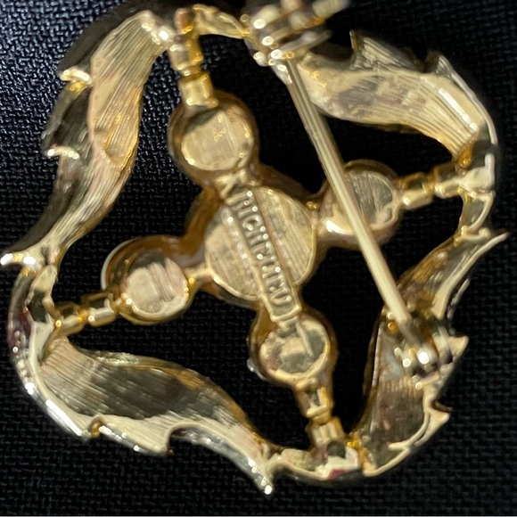 Richelieu Vintage Pearl & Rhinestone Brooch - Picture 6 of 6